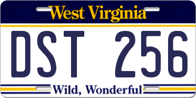 WV license plate DST256
