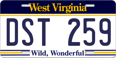 WV license plate DST259