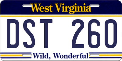 WV license plate DST260