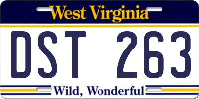 WV license plate DST263