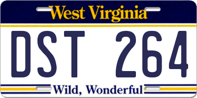 WV license plate DST264