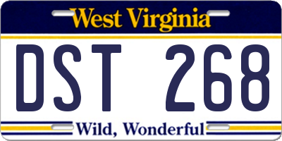 WV license plate DST268