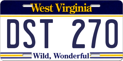 WV license plate DST270