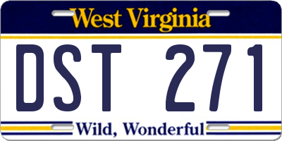 WV license plate DST271