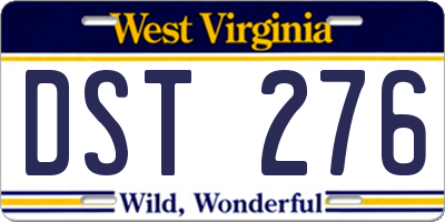 WV license plate DST276