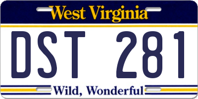 WV license plate DST281