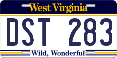 WV license plate DST283