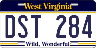WV license plate DST284