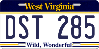 WV license plate DST285