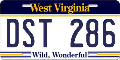 WV license plate DST286