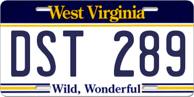WV license plate DST289