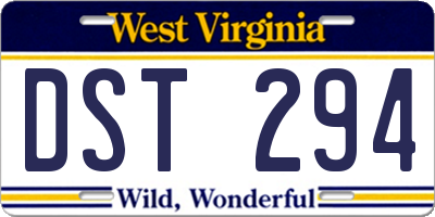 WV license plate DST294