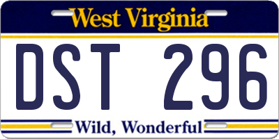 WV license plate DST296