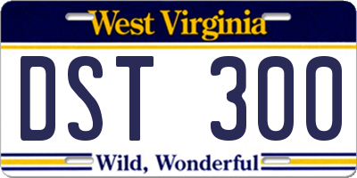 WV license plate DST300