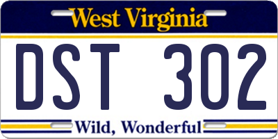 WV license plate DST302