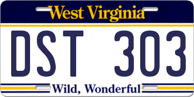 WV license plate DST303