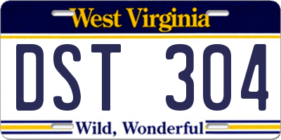 WV license plate DST304