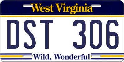 WV license plate DST306