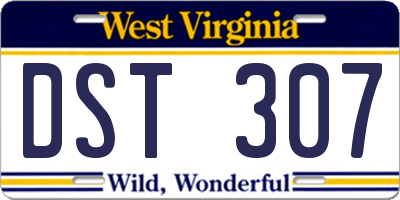 WV license plate DST307