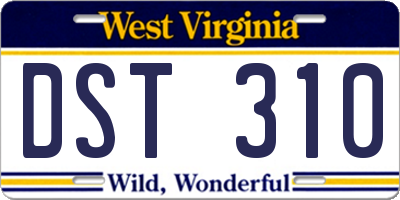 WV license plate DST310