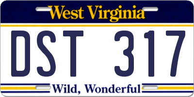 WV license plate DST317