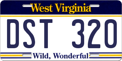 WV license plate DST320