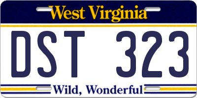 WV license plate DST323