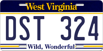 WV license plate DST324