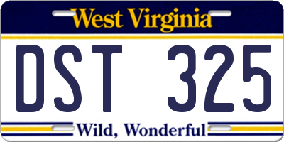 WV license plate DST325
