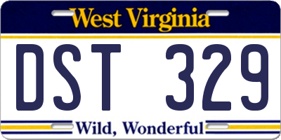 WV license plate DST329
