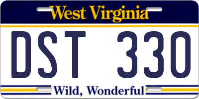 WV license plate DST330