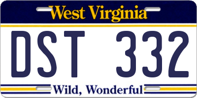 WV license plate DST332