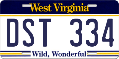 WV license plate DST334