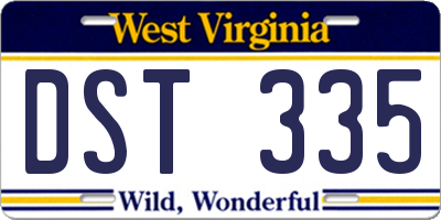 WV license plate DST335