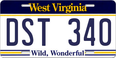 WV license plate DST340