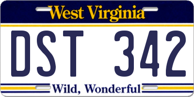 WV license plate DST342
