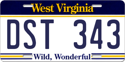 WV license plate DST343