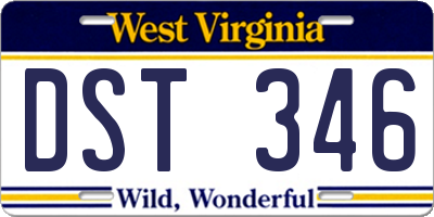 WV license plate DST346