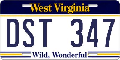 WV license plate DST347