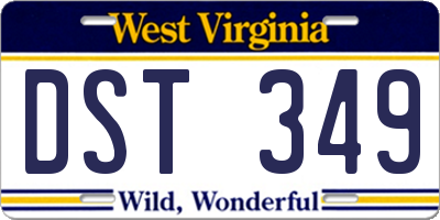 WV license plate DST349