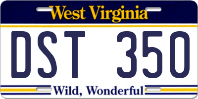 WV license plate DST350