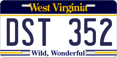 WV license plate DST352