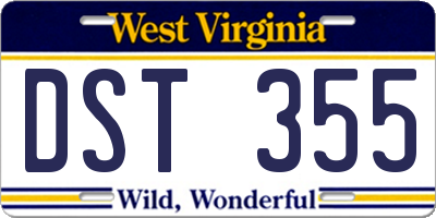 WV license plate DST355