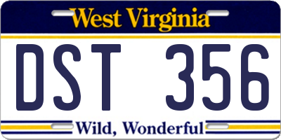 WV license plate DST356