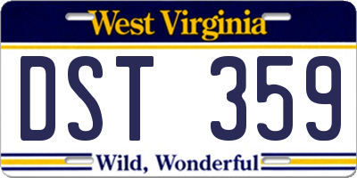 WV license plate DST359