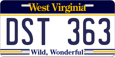 WV license plate DST363