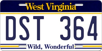 WV license plate DST364