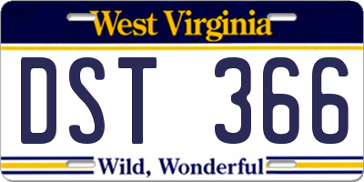 WV license plate DST366