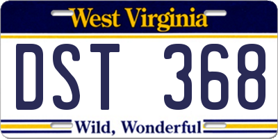WV license plate DST368