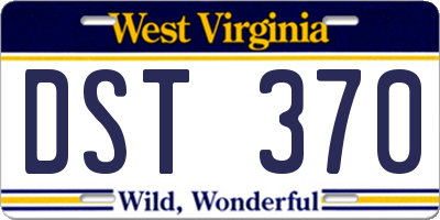 WV license plate DST370